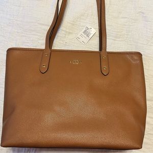 Coach F58846 Cross Grain City Zip Top Tote Handbag - Camel - New With Tags